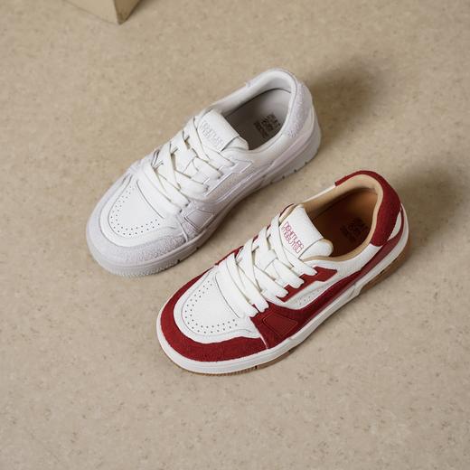 西村名物2025年春季新款轻便厚底防滑舒适百搭小白鞋X25AM15471 商品图0