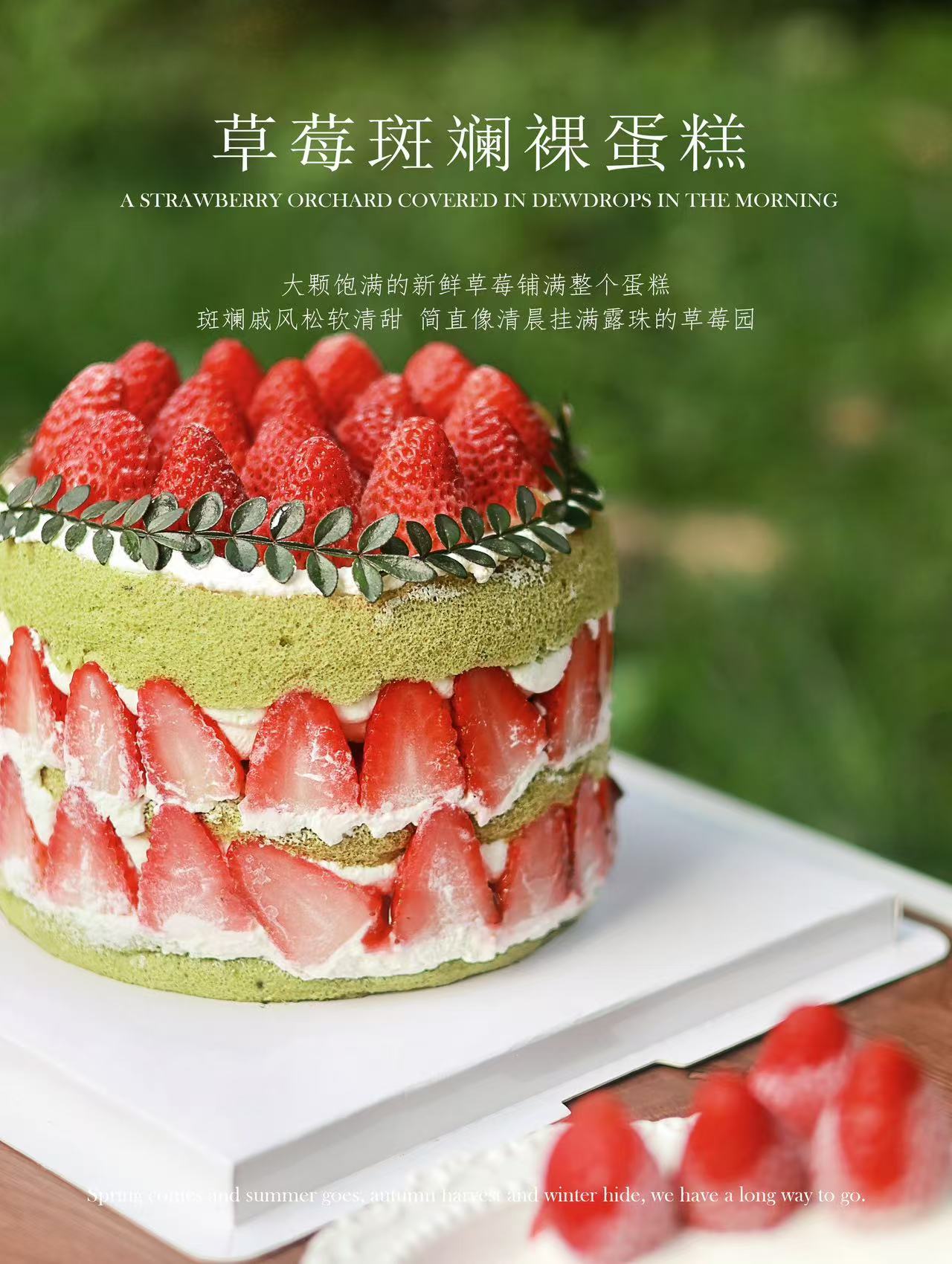 草莓斑斓裸蛋糕