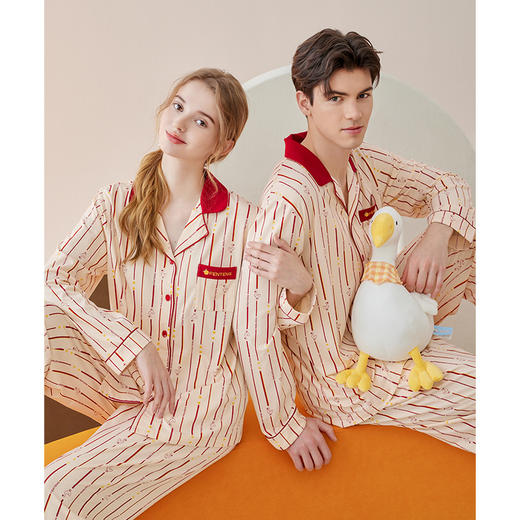 【范丞丞同款】睡衣女莫代尔棉质春秋季情侣男家居服套装换季春夏款 商品图3