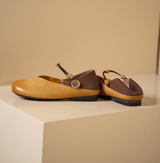 西村名物2025年春季新款舒适平底小圆头民族风浅口单鞋X25AE14301 商品图5