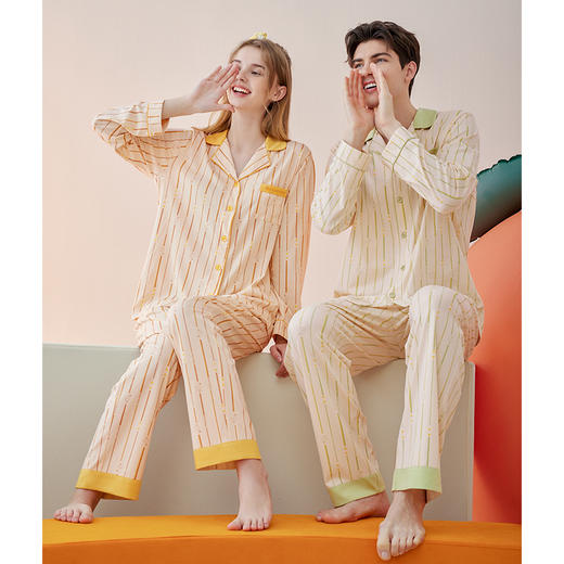 【范丞丞同款】睡衣女莫代尔棉质春秋季情侣男家居服套装换季春夏款 商品图2