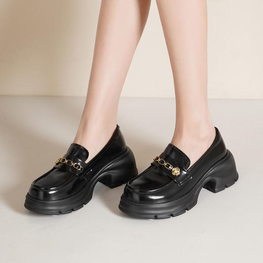 西村名物2025年春季新款轻便厚底防滑舒适百搭乐福鞋T25AM14871 商品图1