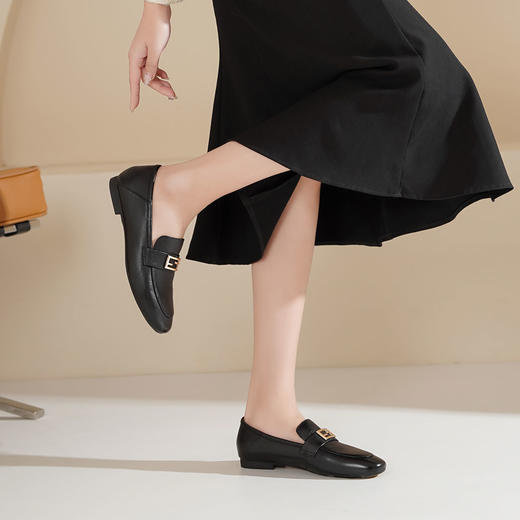 西村名物2025年春季新款轻便平底软底防滑舒适百搭乐福鞋T25AM14901 商品图7