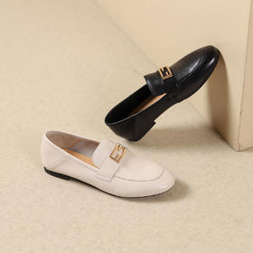 西村名物2025年春季新款轻便平底软底防滑舒适百搭乐福鞋T25AM14901