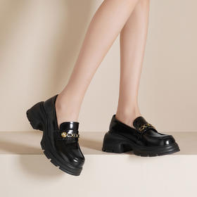 西村名物2025年春季新款轻便厚底防滑舒适百搭乐福鞋T25AM14871