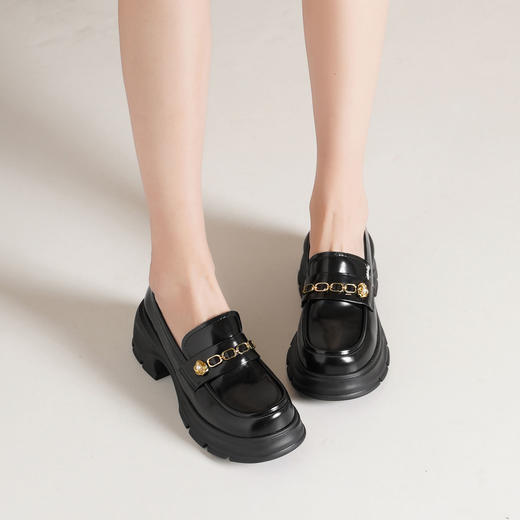 西村名物2025年春季新款轻便厚底防滑舒适百搭乐福鞋T25AM14871 商品图5