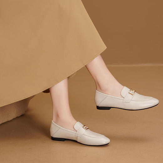 西村名物2025年春季新款轻便平底软底防滑舒适百搭乐福鞋T25AM14901 商品图4