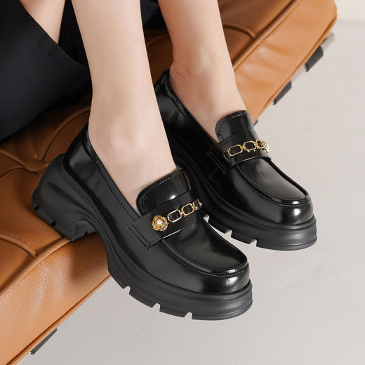 西村名物2025年春季新款轻便厚底防滑舒适百搭乐福鞋T25AM14871 商品图6