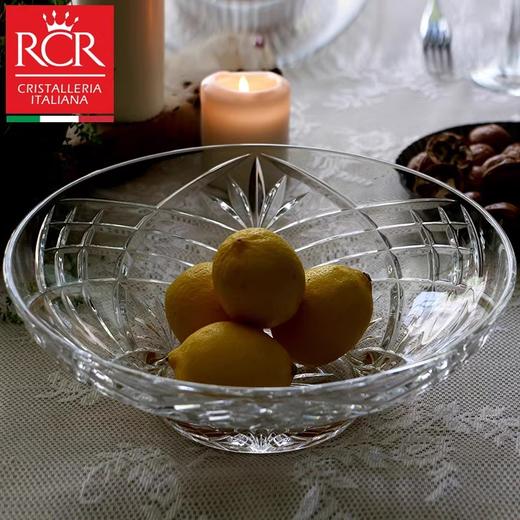 RCR水晶玻璃果盘刻花玻璃沙拉碗水果碗零食盘坚果盘轻奢风水晶玻璃花瓶摆件旋律系列花瓶30CM+果盘30.5CM套装 商品图6