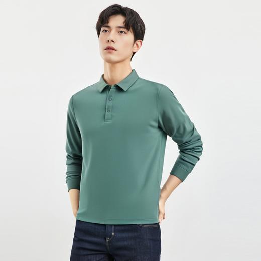 【福利款】罗蒙春秋男士仿丝光polo衫男长袖t恤男商务男士polo衫长袖 商品图9