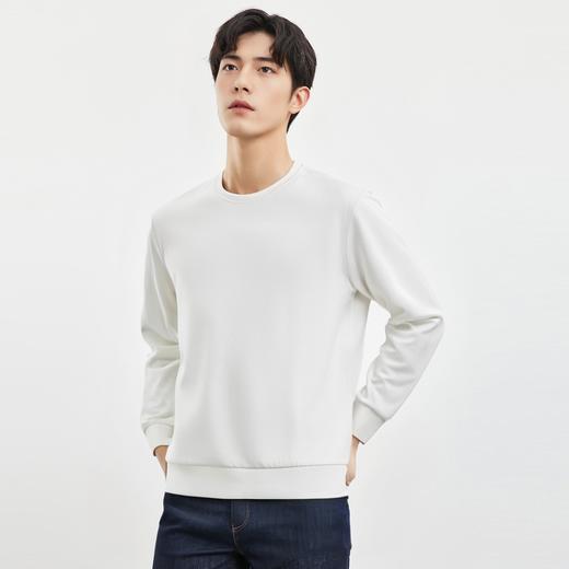 罗蒙春秋男装基础款纯色百搭卫衣男士时尚休闲圆领长袖T恤男 商品图5