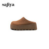 Safiya/索菲娅2025春磨砂包头厚底增高休闲一脚蹬拖鞋 SFD1110275 商品缩略图8