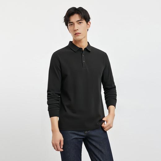 【福利款】罗蒙春秋男士仿丝光polo衫男长袖t恤男商务男士polo衫长袖 商品图12
