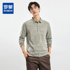 【桑蚕丝混纺】罗蒙男士春秋款撞色条纹polo衫男长袖t恤男士polo衫 商品缩略图0