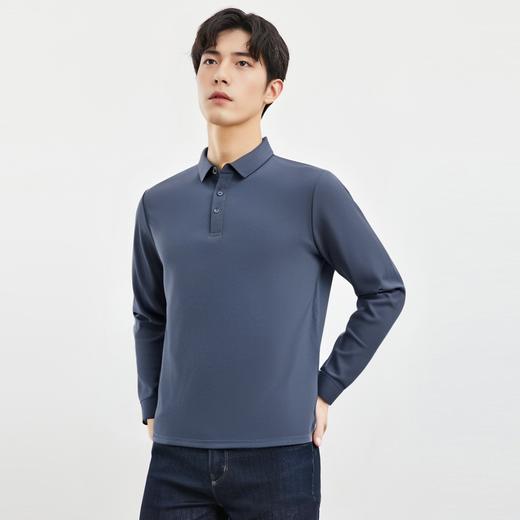 【双面含桑蚕丝】罗蒙男士经典polo衫男长袖t恤男春秋男士polo衫 商品图2