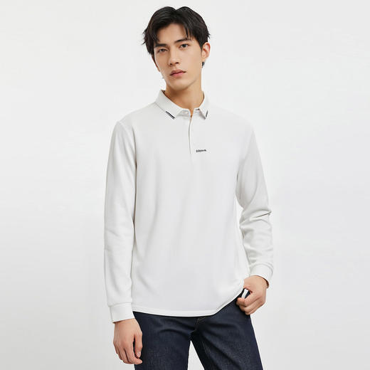 【双面含桑蚕丝】罗蒙春秋男士绣花polo衫男长袖t恤男polo衫男 商品图1