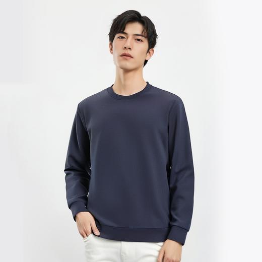 罗蒙春秋男装基础款纯色百搭卫衣男士时尚休闲圆领长袖T恤男 商品图3