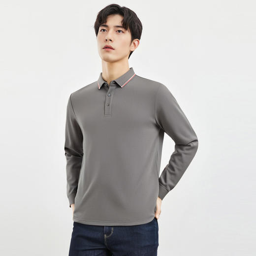 【双面含桑蚕丝】罗蒙男士经典polo衫男长袖t恤男春秋男士polo衫 商品图5