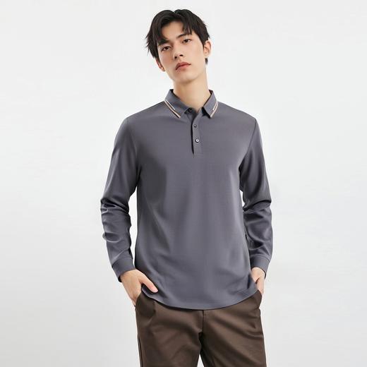 【华夫格】罗蒙春秋款男士抗皱免烫polo衫男长袖t恤男商务男士polo衫 商品图4