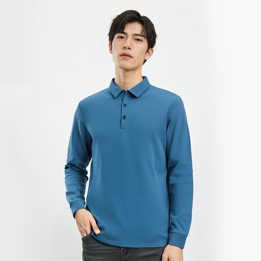 【福利款】罗蒙春秋男士仿丝光polo衫男长袖t恤男商务男士polo衫长袖 商品图5