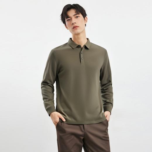 【福利款】罗蒙春秋男士仿丝光polo衫男长袖t恤男商务男士polo衫长袖 商品图7