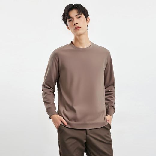 罗蒙春秋男装基础款纯色百搭卫衣男士时尚休闲圆领长袖T恤男 商品图1