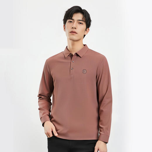 【华夫格】罗蒙男士春秋抗皱免烫polo衫男长袖t恤男商务男士polo衫 商品图1