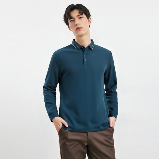 【双面含桑蚕丝】罗蒙男士经典polo衫男长袖t恤男春秋男士polo衫 商品图8