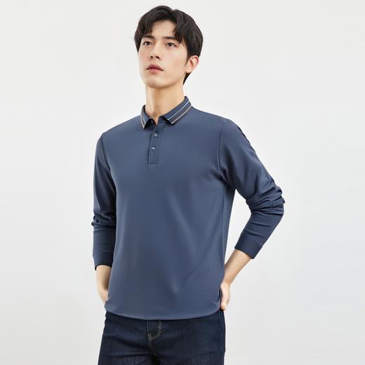 【双面含桑蚕丝】罗蒙男士经典polo衫男长袖t恤男春秋男士polo衫 商品图3