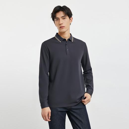 【华夫格】罗蒙春秋款男士抗皱免烫polo衫男长袖t恤男商务男士polo衫 商品图5