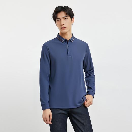 【双面含桑蚕丝】罗蒙男士经典polo衫男长袖t恤男春秋男士polo衫 商品图2