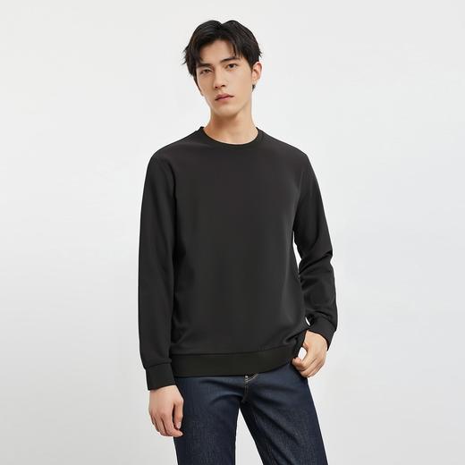罗蒙春秋男装基础款纯色百搭卫衣男士时尚休闲圆领长袖T恤男 商品图2