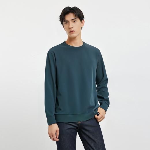 罗蒙春秋男装基础款纯色百搭卫衣男士时尚休闲圆领长袖T恤男 商品图4