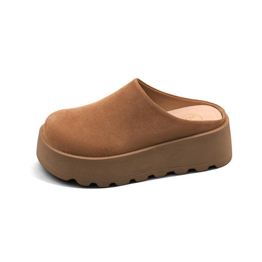 Safiya/索菲娅2025春磨砂包头厚底增高休闲一脚蹬拖鞋 SFD1110275 商品图5