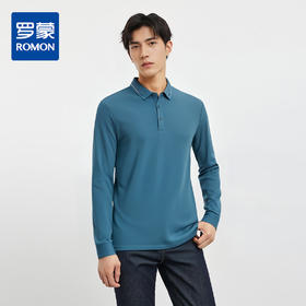 【经典款】罗蒙春秋男士仿丝光polo衫男长袖t恤男商务男士polo衫长袖