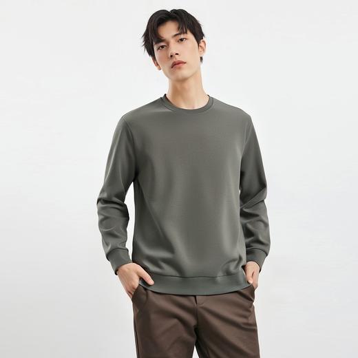 罗蒙春秋男装基础款纯色百搭卫衣男士时尚休闲圆领长袖T恤男 商品图7