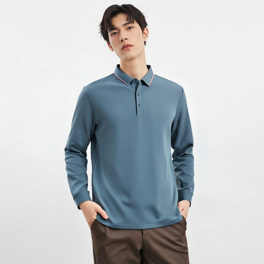 【双面含桑蚕丝】罗蒙男士经典polo衫男长袖t恤男春秋男士polo衫 商品图2
