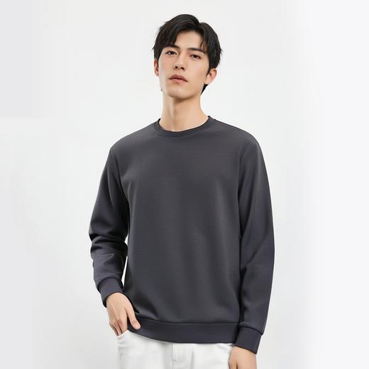 罗蒙春秋男装基础款纯色百搭卫衣男士时尚休闲圆领长袖T恤男 商品图6