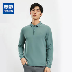 【高周波胸标】罗蒙春秋男士仿丝光polo衫男长袖t恤男商务男士polo衫