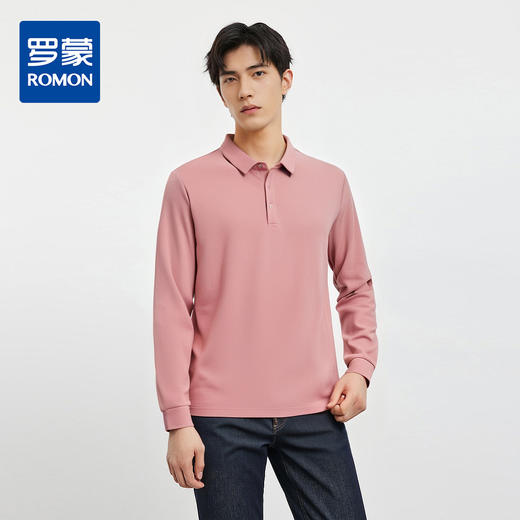 【福利款】罗蒙春秋男士仿丝光polo衫男长袖t恤男商务男士polo衫长袖 商品图0