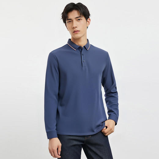 【双面含桑蚕丝】罗蒙男士经典polo衫男长袖t恤男春秋男士polo衫 商品图1