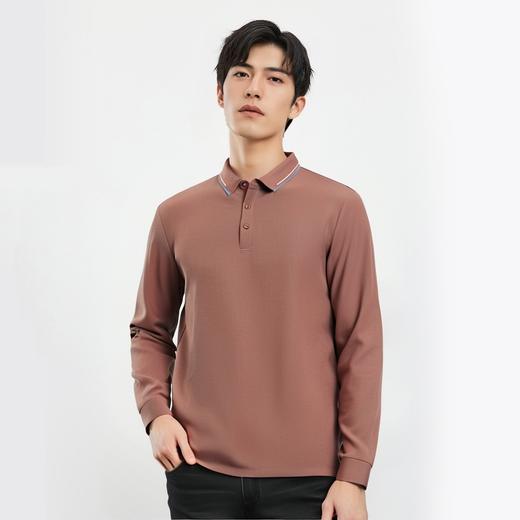 【华夫格】罗蒙春秋款男士抗皱免烫polo衫男长袖t恤男商务男士polo衫 商品图1