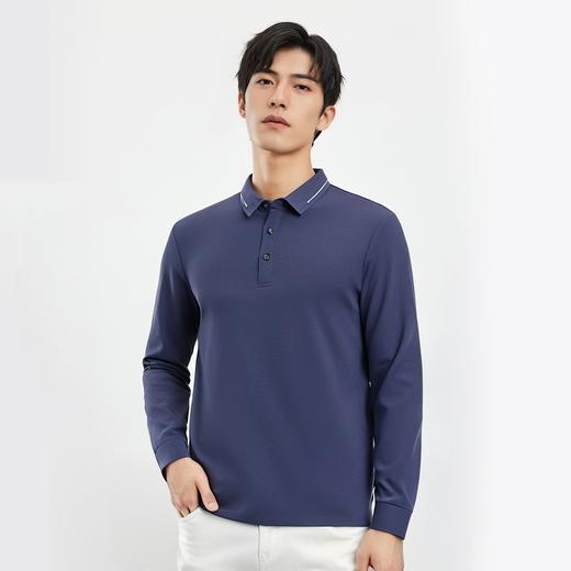 【经典款】罗蒙春秋男士仿丝光polo衫男长袖t恤男商务男士polo衫长袖 商品图2
