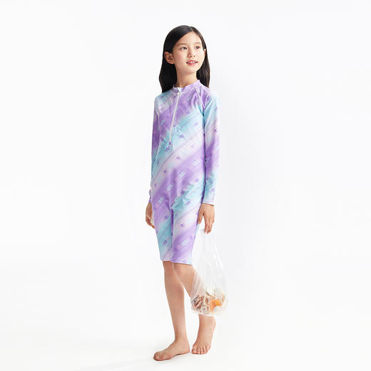 女童连体长袖泳衣套装夏季新款安奈儿童装JG527056 商品图5