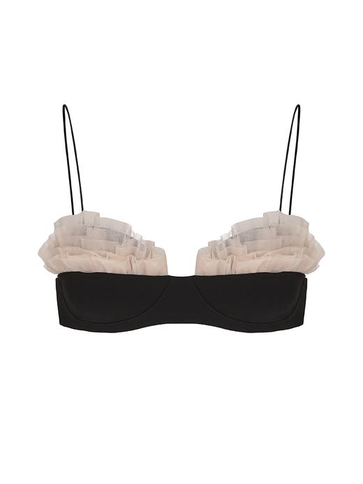 【薄云】薄纱层叠拼接设计吊带胸衣 商品图4