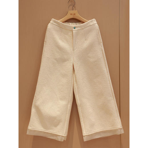 【抖音专属】中腰阔腿裤(21709056B米汤娇) 商品图0