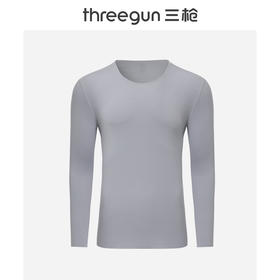 Threegun三枪 真丝木代尔无痕圆领男打底衫-24143A021