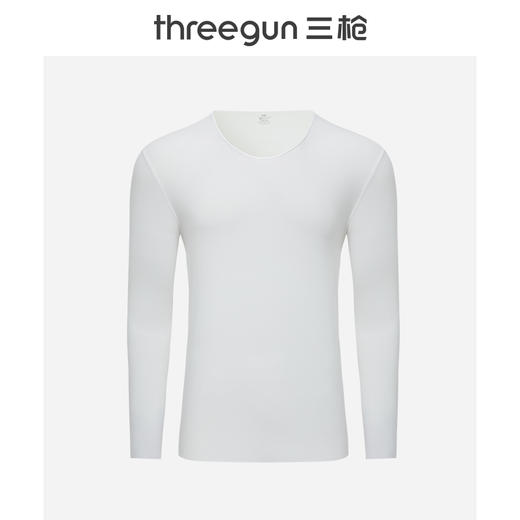 Threegun三枪 真丝木代尔无痕圆领男打底衫-24143A021 商品图1