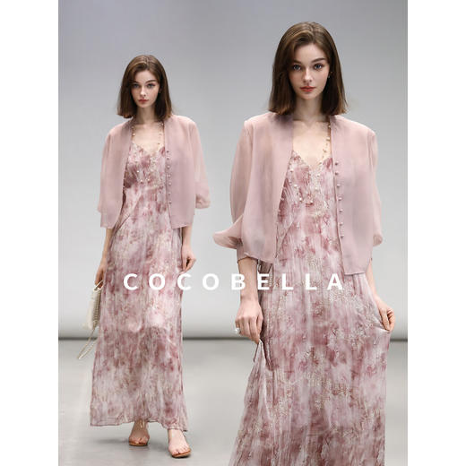 COCOBELLA新中式灯笼袖遮阳短外套气质立领国风小开衫SC3080 商品图2