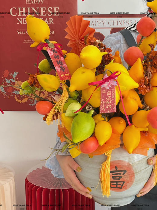 抱福“暴富”盆  （五代黄金果· 瓶花（仿真混合瓶插  可长期摆放 ） 商品图2